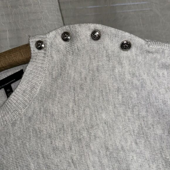 WHBM XL Heather Gray Lunar Corset Style Dolman Sleeve Pullover Sweater - Picture 14 of 16